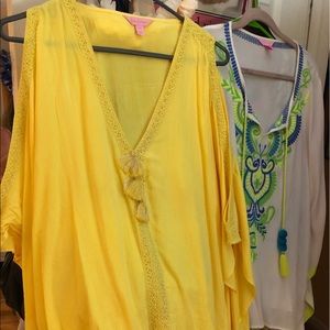 Yellow Lilly top l/xl cold shoulder